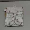 No. 918 Francine 2-Pack Embroidered Foliage Semi-Sheer Rod Pocket Kitchen Curtain Tier Pair, White/Gray, 54" W x 36" L (2 Panels)