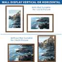 Hongkee 16x24 Frame Set of 2, Rustic Brown Wood Style - Display 16 x 24 Picture without Mat or 12x18 Picture with Mat, Wall Mounting Horizontal and Vertical