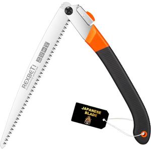 REXBETI Folding Saw, Extra Long 14 Inch Blade Backpacking Saws for Hiking Camping, Dry Wood Trimming Pruning Saw With 4 Cutting Angle Hard Teeth, Large Garden Saws with SK-5 Steel