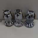 3-Pack Owl Decoys for Bird Deterrent - Weatherproof Bird Repellent Devices for Outdoor Use - Plastic Owls to Scare Birds Away and Control Garden Pests