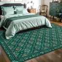 Tangsoo 2x3 Small Washable Entry Rug,Non Slip Green Floral Throw Area Rugs for Entryway,Front Door Mats Indoor Entrance Carpet for Kitchen Office Laundry, Soft Kids & Pets Friendly