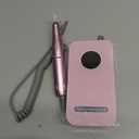 Professional Nail Drill Electric File 45000RPM, Portable Rechargeable Electric Nail File with 11 Drill Bits & 50 Sanding Bands, Low Noise Nail Drill Kit for Acrylic Gel Nails, Salon & Home Use, Pink