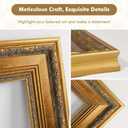 Vintage Plein Air Frame for 24x30 Handmade Paintings, 3.6" Wide DIY Wood Embossed Art Frame for Horizontal Vertical Display, No Glass Cover & Back, Living Room Bedroom Entryway Decor (Gold)