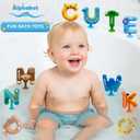 Mold Free Suction Bath Toys for Kids 26PCS, Bathtub Silicone ABC Alphabet Educational Montessori Sensory Toys for Baby/Toddlers, No Hole Animal & Letters Learning Toy with Storage Net for Autism/ADHD
