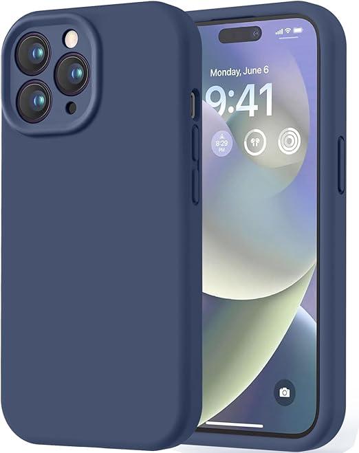 LOVE 3000 Designed for iPhone 14 Pro Case, Premium Silicone with [Soft Anti-Scratch Microfiber Lining] Shockproof Protective Phone Case for Men Women Girls 6.1", Navy Blue