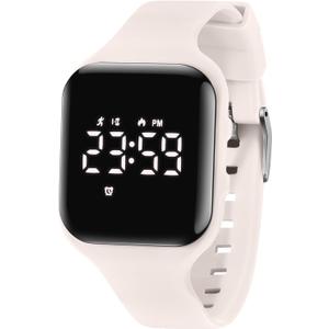 Kids Watches for Girls Boys Digital Sport Watch with Step Counter Pedometer Vibration Alarm Clock, No App Waterproof Fitness Tracker Kids Watch Boys Girls Teens Students Ages 5-16 (021-E-Apricot)