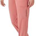 Hanes Women's Scrubs Cargo Joggers, Healthcare Scrub Joggers for Women, Moisture Wicking (Pink, L)