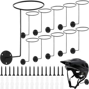 12 Pcs Helmet Holder Stand Display Rack Metal Wall Mount Hanger Hooks for Motorcycle Accessories Multifunctional Helmet Rack Hats Balls Coats Space-Saving Wall Organizer for Garage Entryway