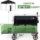 TIMBER RIDGE 400L Large Capacity Folding Double Decker Wagon with Brakes, 54" Extra Long Extender Wagon Cart, 450lbs Heavy Duty Collapsible Cart, All-Terrain Big Wheels for Camping, Sports, Shopping