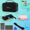 BEFUNZL Monthly Pill Organizer, Medicine Organizer Box with Portable Hard Shell and Pill Cutter, 31 Day Pill Holder with Weekly Pill Bag (Blue, 4 Times a Day)