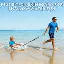 Skimboard with Handles Tow Rope, Wooden Skim Boards Beach Toy for Kids, Towable Kids Board for Shallow Water ，Beach and Lawn Use