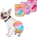 UNIPUP Female Dog Diapers Reusable No Tail Hole Period Panties Washable 3 Pack Diapers Female for Docked-Tail Frenchie French Bulldog Boston Terrier Without Tail, Medium