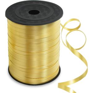 TONIFUL 500 Yards Curling Ribbon-Balloon Ribbon-Balloon String for Art&Craft Decor,Gift Wrapping,Ribbons and Bows for Graduation Christmas New Year Birthday Gifts Supplies (Gold)