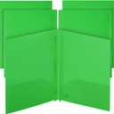 Mr. Pen- Plastic Folders with Pockets and Prongs, 5 Pack, Green, Pocket Folders, Folders with Prongs, File Folders with Fasteners, 2 Pocket Folder