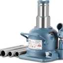Baoshishan Low Profile Bottle Jack 10 Ton Double Ram Jack 4-7/8'' to 8-7/8'' Lifting Range Hydraulic Jack Stubby Short Welded Bottle Jack