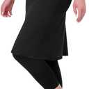 Aurgelmir Women's Tennis Golf Skirts Workout Skirted Leggings Yoga Capri Pants with Skirts Skorts Pockets (Black, M)