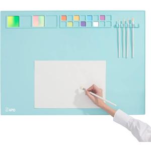 Extra Large 32"24" Silicone Painting Mat with Raised Edges, NonStick Silicone Craft Mat for Resin Casting, Silicon Art Matt for Kids, Creator, Silicone Mats for Crafts, Clay, SAPID, Mint Green