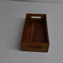 ALELION Acacia Wood Bathroom Storage Basket for Organizing - Toilet Paper Basket with Handle for Back of Toilet Tank Top Topper - Small Narrow Baskets for Kitchen Pantry Garage Laundry Room Storage