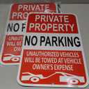 2 Pack Private Property No Parking Signs, 18x12 Inches, Reflective Aluminum Sign, Fade Resistant