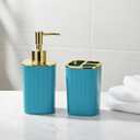 2Pack Bathroom Accessories Set, Sky Blue Bathroom Set. Bathroom Toothbrush Holder Set, Includes Dispenser and Toothbrush Holder. Bohemian Bathroom Accessories