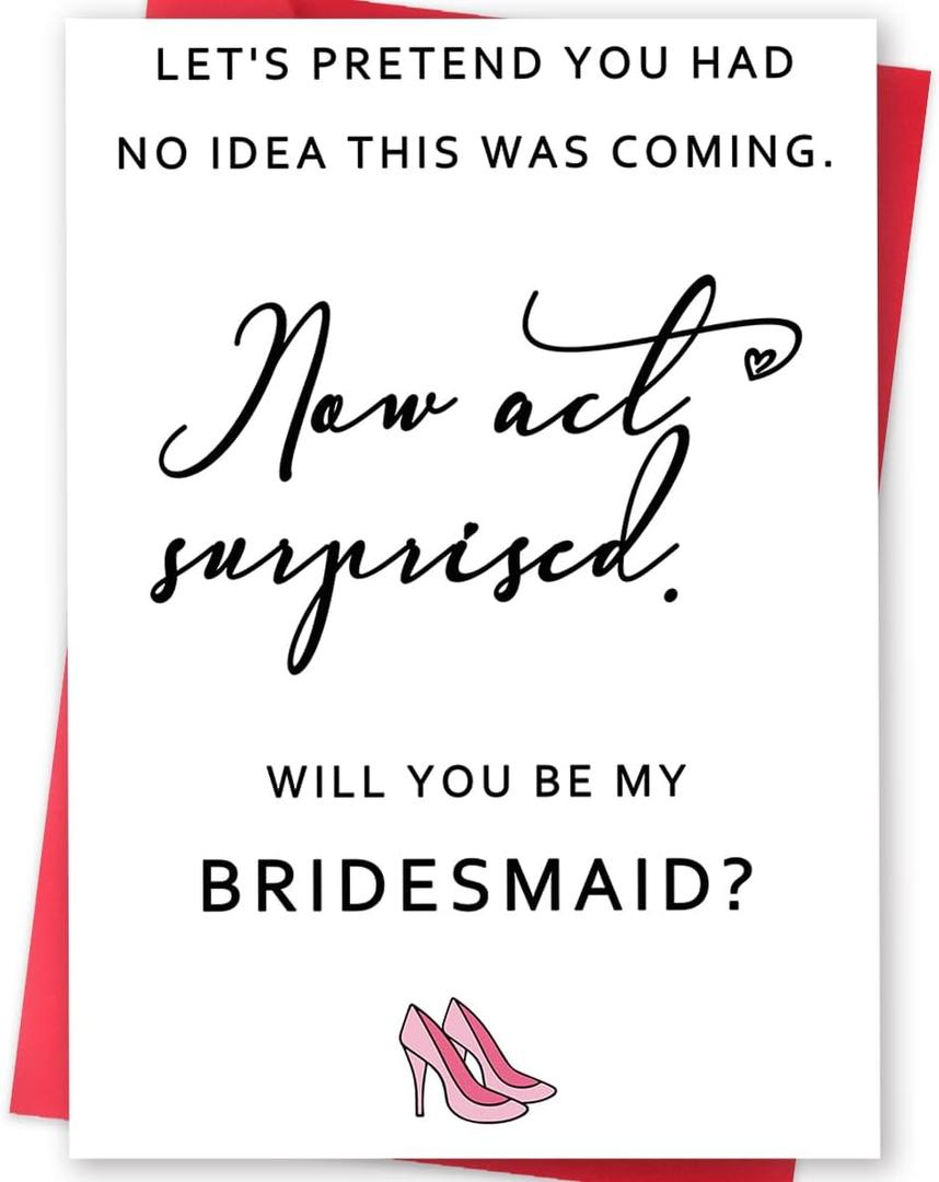 4 x Will You Be My Bridesmaid Card, Bridesmaid Proposal Card, Maid of Honor Card Gift for Women (ES117) 4 x Will You Be My Bridesmaid Card, Bridesmaid Proposal Card, Maid of Honor Card Gift for Women (ES117)