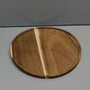 11.5 Inches Candle Holder Tray Home Decor, Round Wood Tray for Coffee Table, Small Wooden Serving Decorative Trays for Home