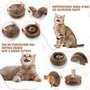 Soulchen 2 Pcs Magic Organ Cat Scratching Board, Combinable Cats Toy for Adult Pets, Interactive Cardboard Kitten Scratcher with Bell Ball, Durable Foldable Accordion Scratch Pad (Cat Paw)