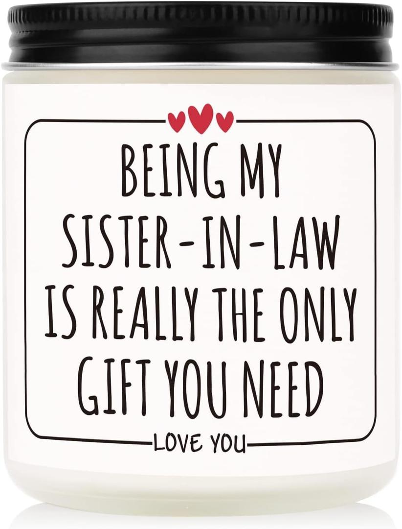 Afterprints Funny Sister in Law Gifts, Candle Gifts for Sister in Law on Christmas, Birthday, Wedding, Soy Wax Scented Candles Present