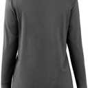 SOFIA'S CHOICE Women's Distressed Long Sleeve T Shirts Ripped Crewneck Loose Fit Tee Tops Dark Grey Small (Gray, S)