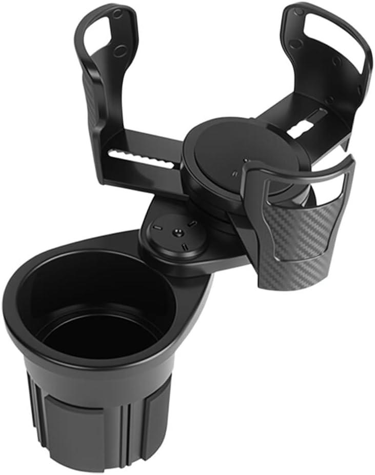 Universal Car Cup Holder Expander 2 in 1 - Adjustable Dual Drink Holder Adapter for Large Bottles, Snacks & Mugs, Fits SUV Sedan Truck (Black)