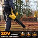 Cordless Leaf Blower for Dewalt 20V Battery, 600CFM/160MPH Electric Leaf Blower Cordless, 3 Speed Modes, Battery Powered Blowers for Lawn Care, Yard (Tool Only)
