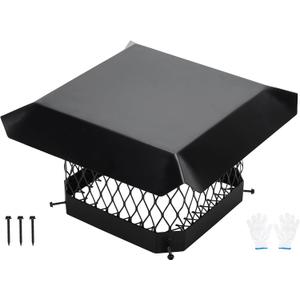 Galvanized Steel Chimney Cap- 9x9 Inch Chimney Cover | Heavy Duty One-Piece Flue Cover with Mesh Storm-Proof Animal Guard | Mesh Chimney Caps for Outside Existing Clay Flue Tile