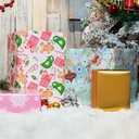 LaRibbons Christmas Wrapping Paper Set, Snowflake & Reindeer & Gingerbread Man Design with Gift Bow & Ribbons & Tags, Perfect for Christmas, Winter Party, 30 Inch X 10 Feet (4Rolls, 100 sq.ft.ttl.)
