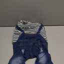 Small Dog Hoodie Clothes Cute Stripe Shirts Denim Jumpsuit One-Piece Outfit for Small Medium Dogs Cats Boy Girl Chihuahua Blue Jeans Overalls Puppy Costume (Blue,XL)