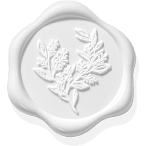 UNIQOOO Wax Seal Stickers - Eucalyptus Wedding Invitation Envelope Seal Stickers, 50 Pcs Self- Adhesive Snow White Stickers, Perfect for Invitation, Christmas, Gift Wrapping