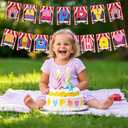 3 x Pre-strung Circus Carnival Happy Birthday Banner for Cartoon Anime Theme Party Hanging Bunting Decorations (Multicolor)