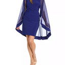 R&M Women's Banded Rhinestone-Trim Capelet Dress 16W