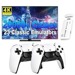 Retro Gaming Console, 20,000+ Retro Game Stick, 23 Emulators, 4K HD HDMI TV Game Stick, Includes 2 Wireless 2.4GHz Controllers,Plug & Play Video Games for TV(64GB) Retro Gaming Console, 20,000+ Retro Game Stick, 23 Emulators, 4K HD HDMI TV Game Stick, Includes 2 Wireless 2.4GHz Controllers,Plug & Play Video Games for TV(64GB)