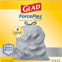 Glad ForceFlex Protection Series Tall Kitchen Drawstring Trash Bags, 13 Gal, 110 Count