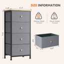 Sweetcrispy Dresser for Bedroom, 4 Drawer Storage Cabinet, Tall Nightstand, 17.7"D x 11.8"W x 37"H