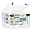 Large Medicine Lock Box with Dual 3-Digit Combination Locks, 24L Lockable Storage Box for Medication, Snacks, Phone, and Electronics - BPA-Free Organizer Bin for Home, Office, Fridge, and Safety