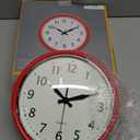 Bernhard Products Retro Wall Clock 12 Inch Red Kitchen 50's Vintage Design Round Silent Non Ticking Battery Operated Quality Quartz Clock for Home Office School or Classroom (Candy Apple Red)