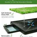 Dog Grass Pad with Tray 25" x 20", Artificial Grass Puppy Potty Training Pad, Reusable Indoor Outdoor Pet Toilet with Drainage System, Fake Grass Pee Pad for Small & Medium Dogs