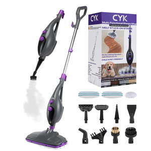 CYK Steam Mops for Floor Cleaning, 12 in 1 Handheld Steam Cleaner for Home, Floor Steamer for Hardwood Floors and Tile (Purplegrey)