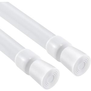 YYWL&HP Spring Tension Curtain Rod White 2Pack Adjustable Length 53-98 Inch, Diameter 0.86 Inch, Self-Extending Adjustable Length Hanging on Windows, Doors