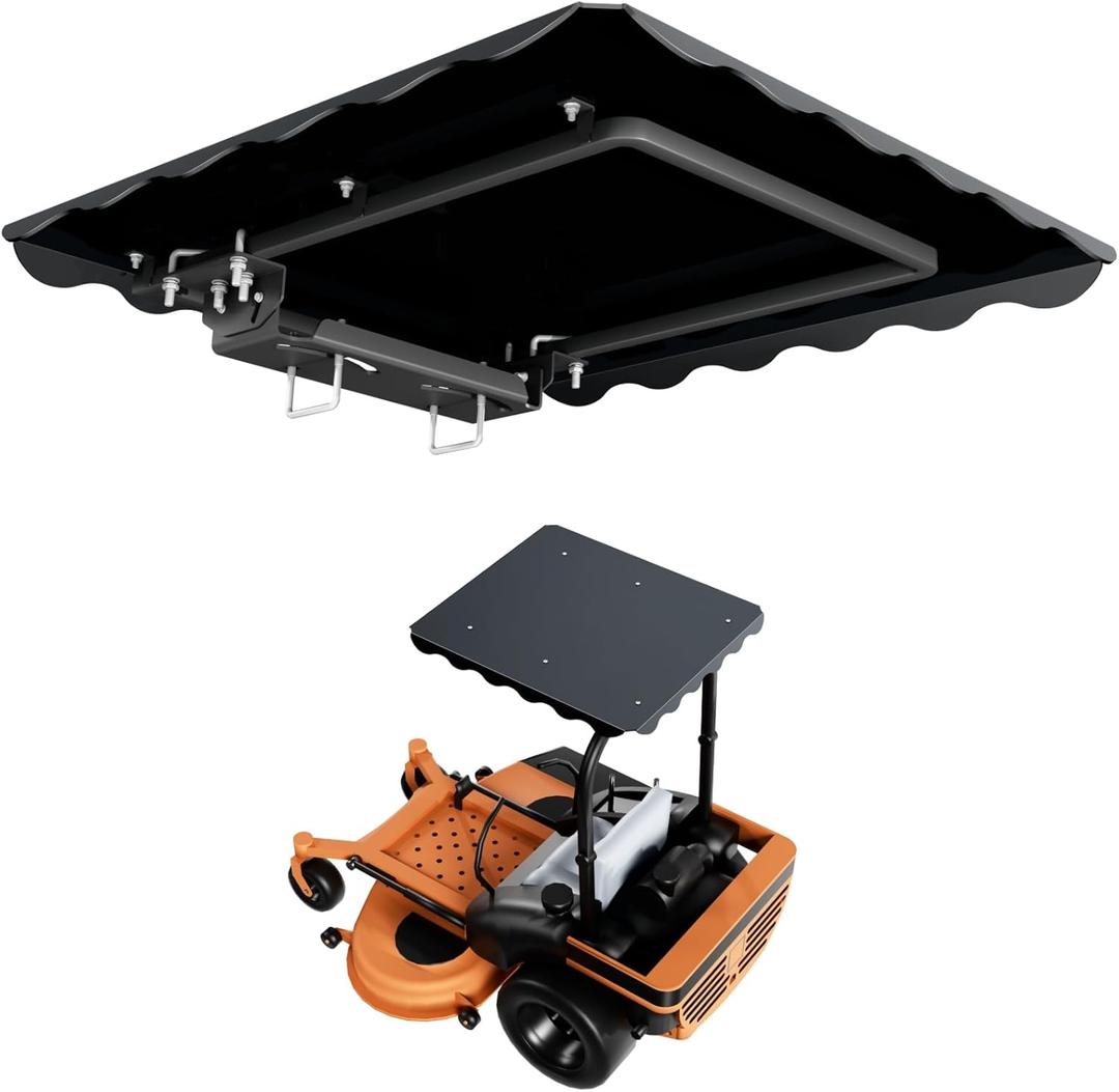 Universal Tractor Canopy for ROPS 42-1/8" x 37-3/8", Heavy-Duty Polycarbonate Sun Shade Roof for Tractor/Mower, Adjustable Mounting Bracket, UV-Resistant Tuff Top Tractor Canopy, Easy to Install