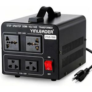 1500W 110V to 220V or 220V/230V/240V to 110V/120V Power Converter
Step Up/Down Voltage Transformer Converter for Use 220V Overseas Appliances,Circuit Breaker Protection