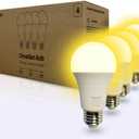 hooga Circadian Rhythm Full Spectrum LED Light Bulb - 2700K, 2100K, 1400K, Flicker-Free, Blue Light Free Night Mode, 7W Energy Efficient Warm White for Sleep, Relaxation & Focus - 4 Pack