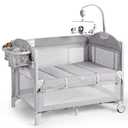 Rinnebbit Baby Bassinets Bedside Sleeper, 4 in 1 Portable Bedside Crib w/Mattress, Diaper Changer, Storage Basket, Music Box, Carry Bag, Foldable Playard Sleeper for Newborn (Light Gray)