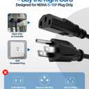 D2 NEMA Power Cord KIT0257 for Traeger D2 Series Grills, 3-Prong Power Cable for Weber Grills, Power Cord for Power XL Grills, Replacement Cord for Bradley Electric Smokers, 6 ft, 1pcs